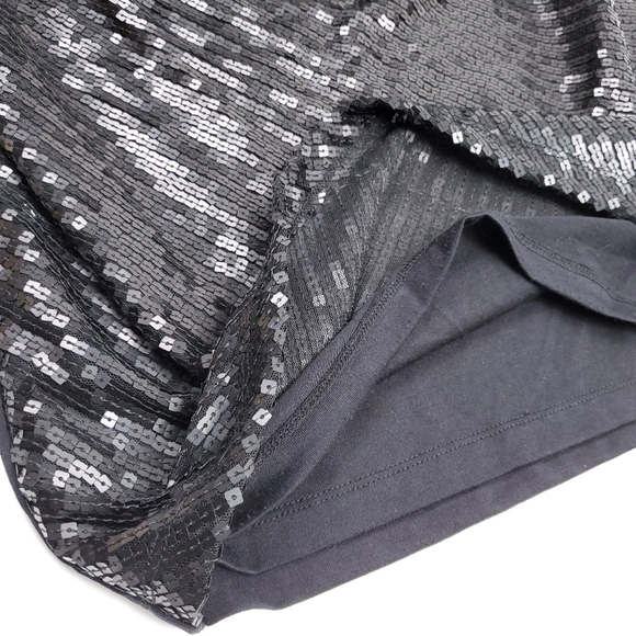 Talbots Charcoal Blk Soft Sequin Top Sz M - Picture 5 of 13